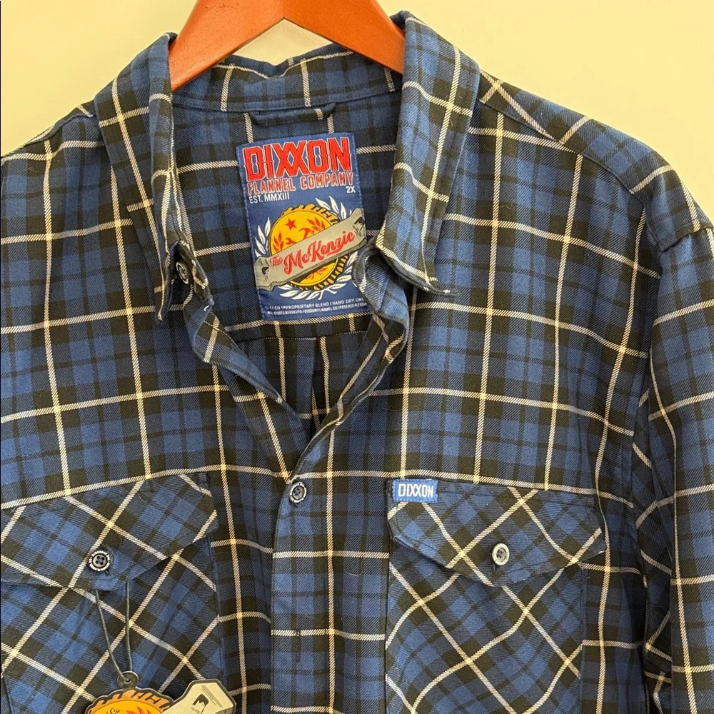 DIXXON Navy and White Plaid Button Down Flannel “The McKenzie” XXL - Picture 2 of 8